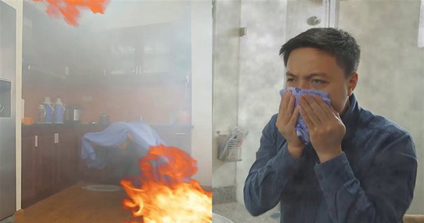 Trùm mền kín người, bịt mũi để thoát khỏi đám cháy
